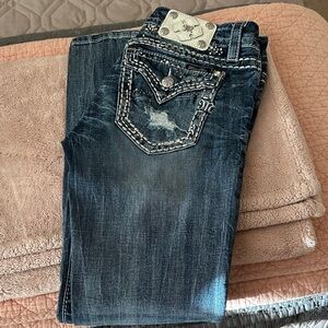 Miss Me Dark Blue Signature Skinny Jeans